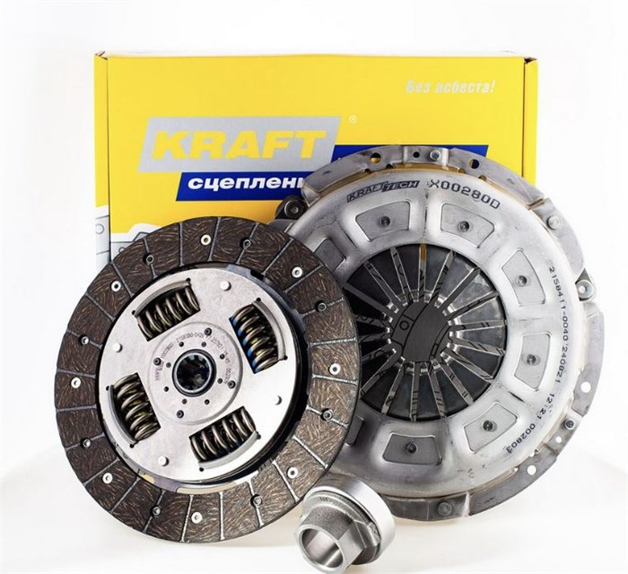 Комплект сцепления корзина сцепления + диск + выжимной Газель NEXT дв. Cummins 2.8, Евро-4 КПП н/о 280 мм (KRAFT TECH) CH11-260 - фото 17926